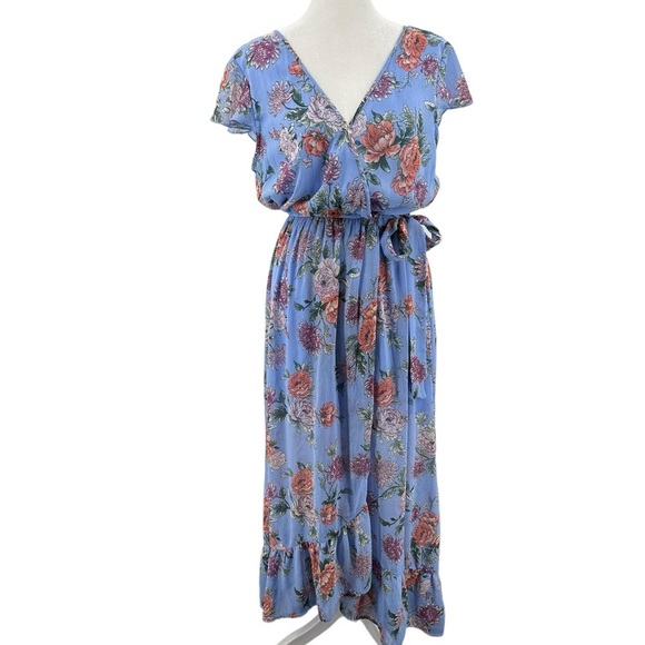 Band of Gypsies Dresses & Skirts - Band Of Gypsies Maxi Asymmetrical Floral Print Dress Size Medium